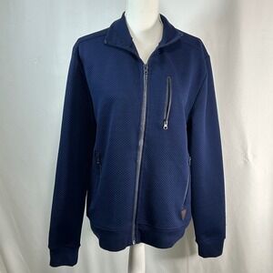 Guess Quilted Zip Up Jacket Navy Blue Bomber Style‎ Size M